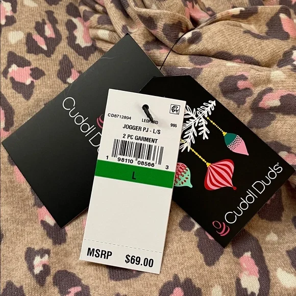NWT Cuddl Duds Tan, Brown & Pink Leopard Print Lounge Top - Picture 6 of 7